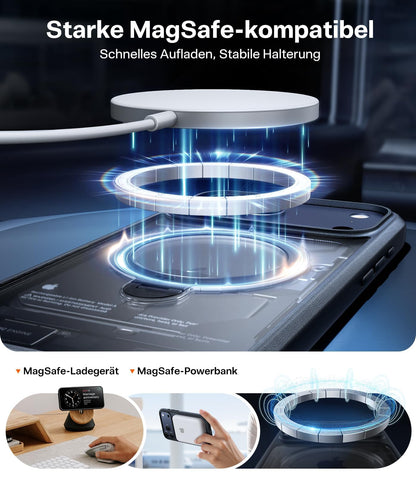 TORRAS Ostand Q3 Spin iPhone 17 Pro Hülle mit 360° Ständer, schwarz