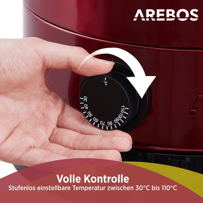 Arebos Glühweinkocher Heissgetränkespender - 6.8 L Rot