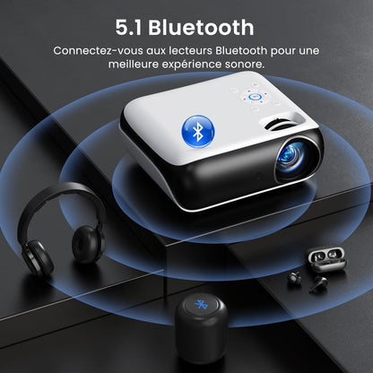 HAPPRUN H1 Mini Beamer Full HD mit Bluetooth und Lautsprecher
