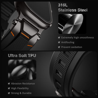 ULTIMAL Sportarmband für Apple Watch Ultra/Series, TPU, Schwarz