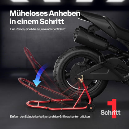 SPECSTAR Motorrad Hinterradständer 200 kg, U- und L-Typ, Rot
