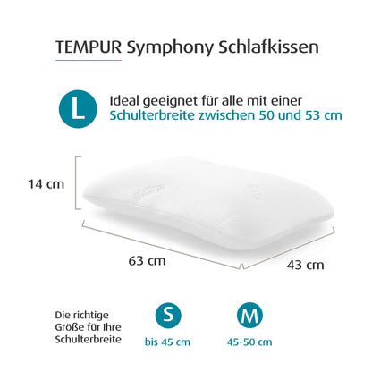 TEMPUR Symphony Schlafkissen Ergonomisches Nackenstützkissen - L