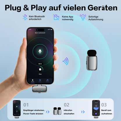zealsound M6 Mini Lavalier Mikrofon kabellos mit Geräuschunterdrückung