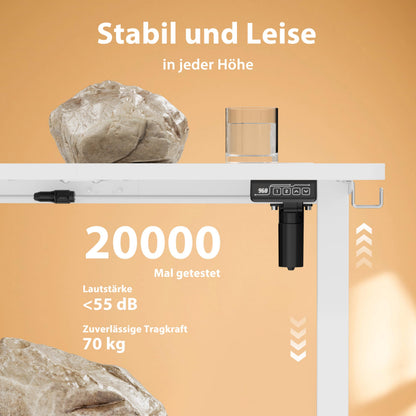 VFU Schreibtisch höhenverstellbar elektrisch 120 x 60 cm weiss