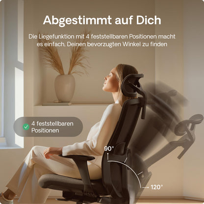 Desktronic SitOne Ergonomischer, verstellbarer Bürostuhl – Schwarz