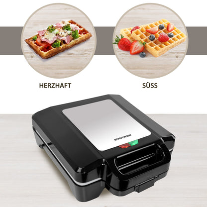 Syntrox Germany XLC Keramik Waffeleisen - 4 Belgische Waffeln
