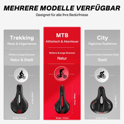 YOUNGDO Fahrradsattel Gel, ergonomisch, mit wasserdichter Abdeckung