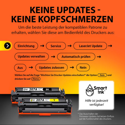 Smart Ink Kompatibel HP 207A/207X Toner Set mit Chip (4 Farben)