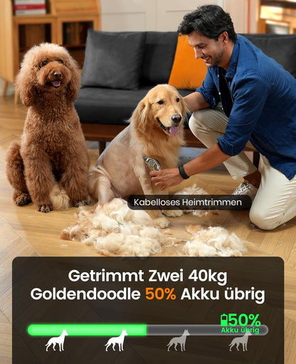 oneisall Hundeschermaschine RFC-676Pro, leise, kabellos, Silber