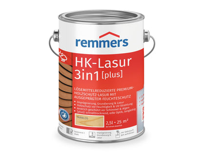 Remmers HK-Lasur 3in1 [plus] farblos matt, Holzlasur aussen, 2,5 L