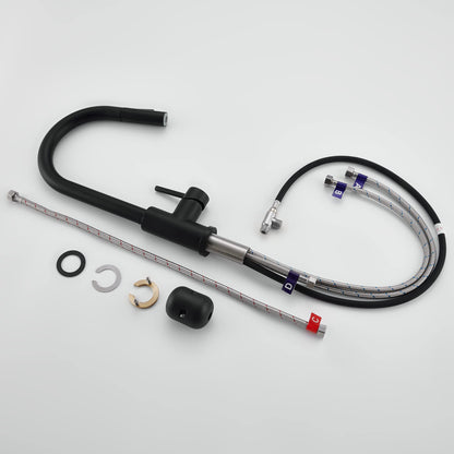 Tohlar Niederdruck Küchenarmatur – Ausziehbrause, Schwarz