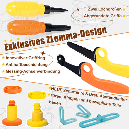 ZLemma Karton-Baukasten 401-teilig, STEM Bastelset mit Werkzeug