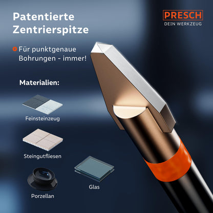 PRESCH Fliesenbohrer Set 3tlg. 6/8/10 mm für Feinsteinzeug und Glas