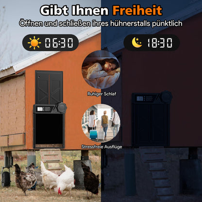 MASTERFUN Automatische Hühnerklappe, Aluminium, Timer, JSM10BK