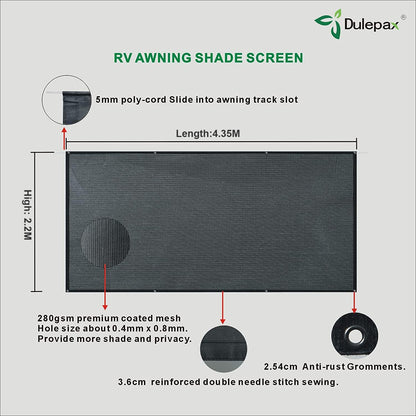Dulepax View Blocker Wohnmobil Markisen Sichtschutz Vorderwand 2.2x4.35