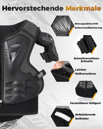 yeesport Kinder Schutzset: Brustpanzer, Knie- und Ellenbogenschutz