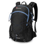 Mountaintop 40L Wanderrucksack mit Regenhülle, Schwarz-Blau, 420D-Nylon, Netz-Seitentaschen