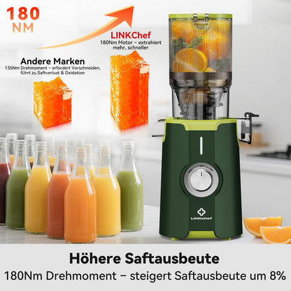 LINKChef Slow Juicer Kaltentsafter für Obst & Gemüse – Grün