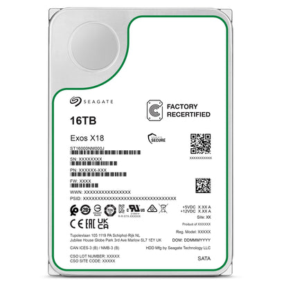 Seagate Exos X18 Enterprise 16TB HDD – Generalüberholt