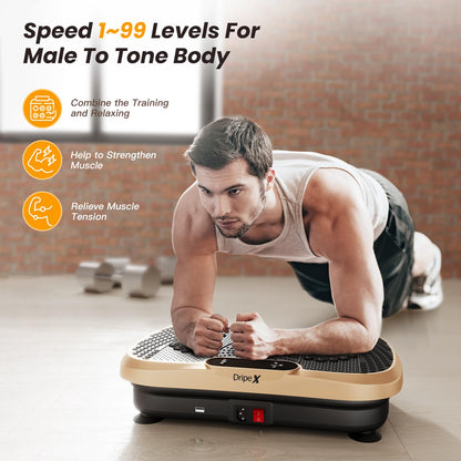 Dripex Vibrationsplatte 3D Trainingsgerät, 99 Stufen, Bluetooth
