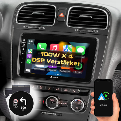 DYNAVIN D9-V8.1 Android Autoradio Navi 8 Zoll - Premium Flex: Rechteckiges, schwarzes 8-Zoll-Infotainment-System mit Android OS für Fahrzeuge.