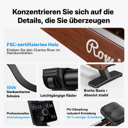 MERACH Rudergerät für Zuhause, LED-Anzeige, 60 kg Magnetwiderstand