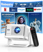 Alwtniet HY350MAX Mini Beamer Full HD Smart Projektor mit Android 14, 180 Grad drehbar für Wand- und Deckenprojektion