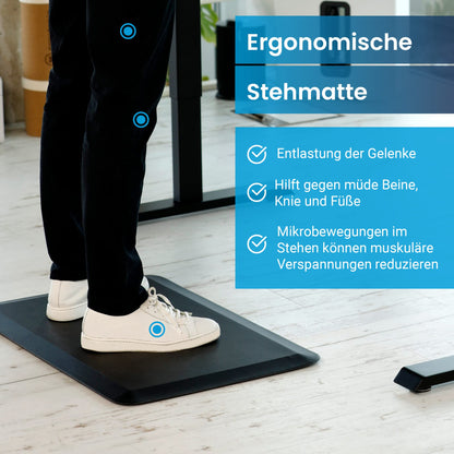 Ergotopia Anti-Ermüdungsmatte ergonomische Stehmatte - Schwarz