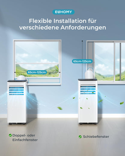EUHOMY Mobile Klimaanlage 9000 BTU 4-in-1 mit Abluftschlauch