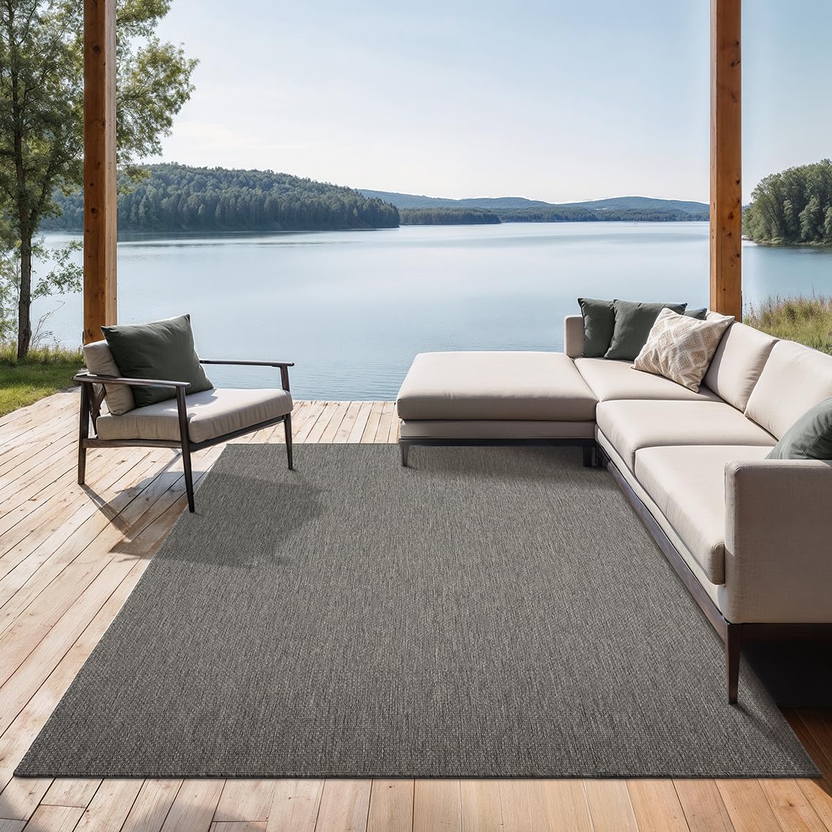 the carpet Mistra Outdoor Teppich, Anthrazit, 240 x 340 cm