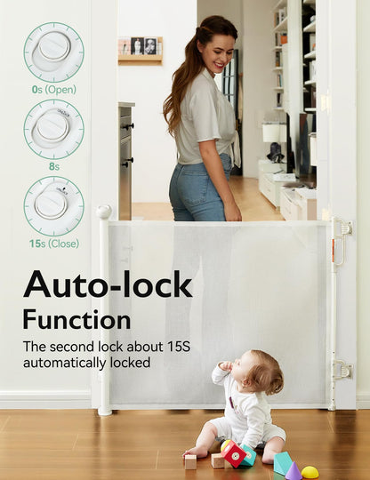 Momcozy automatisches ausziehbares Treppenschutzgitter - 0-140 cm