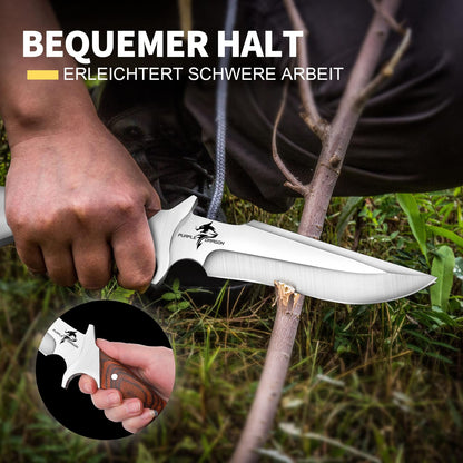 Purple Dragon Survival Messer HW13 mit fester Klinge und Lederscheide