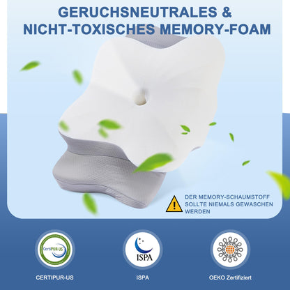 DONAMA Memory Foam Kissen Ergonomisches Nackenkissen - Universalschläfer