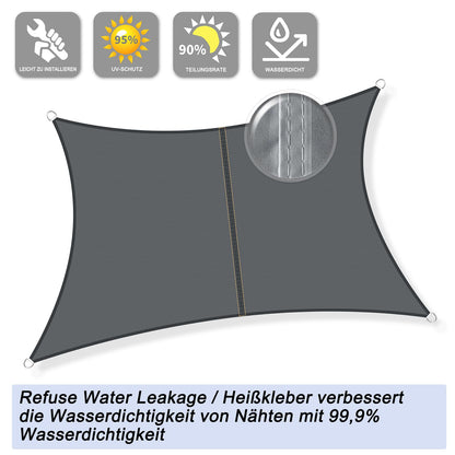 Sunnylaxx Sonnensegel 4x5 m rechteckig wasserdicht Anthrazit