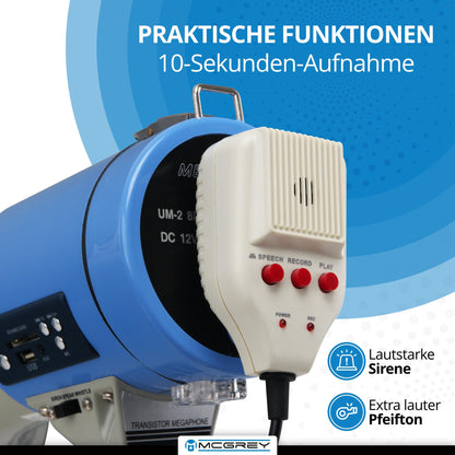 McGrey MP-800HRS Megaphon – 25W RMS, Grau/Blau