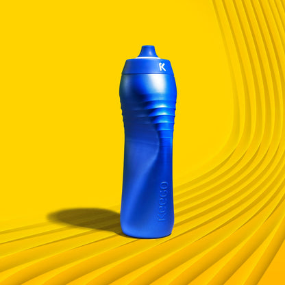 KEEGO Sportflasche aus elastischem Titan, 750 ml, Blau
