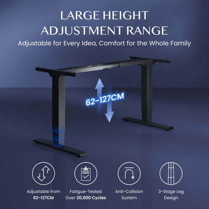 FLEXISPOT PRO Elektrischer Schreibtisch Höhenverstellbar - Schwarz