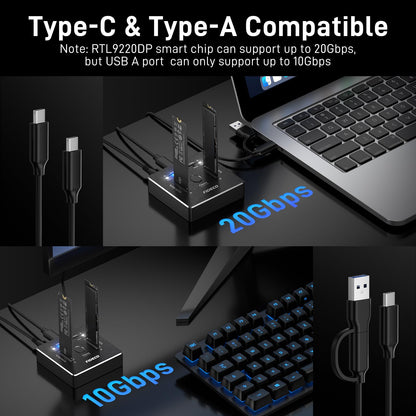 FIDECO M.2 NVMe SATA SSD Docking Station Dual Offline Klon