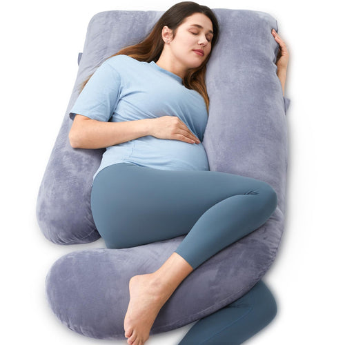 momcozy Schwangerschaftskissen U-Form - Kristallvelours 145cm