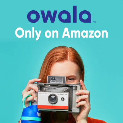 Owala FreeSip Trinkflasche Edelstahl 710 ml mit Strohhalm, Denim