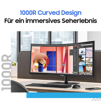 Samsung ViewFinity S65VC Curved Monitor 34 Zoll mit Webcam
