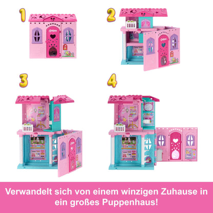 Barbie Chelsea Pop-up Puppenhaus mit Puppe, Hund und Zubehör JFW49