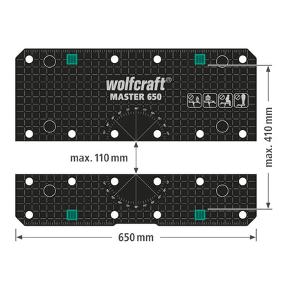 wolfcraft Master 650 Ergo Spann- und Arbeitstisch - Höhenverstellbar