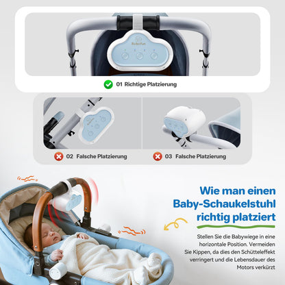 Robofun Kinderwagenschaukler Einschlafhilfe Baby mit USB-C & Timer