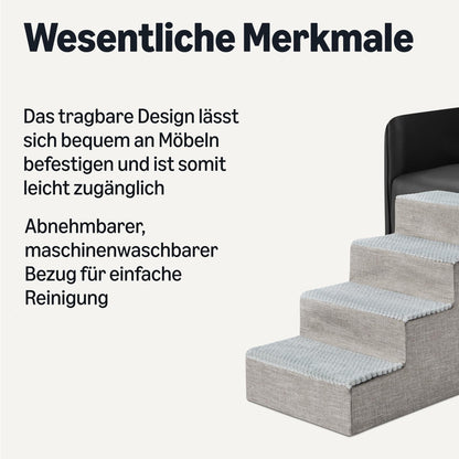 Amazon Basics Hundetreppe 4-stufig, faltbar, 36,5 cm, Grau