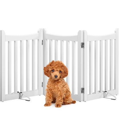 Yaheetech Absperrgitter Hund faltbar, freistehend – 3 Paneelen Weiss