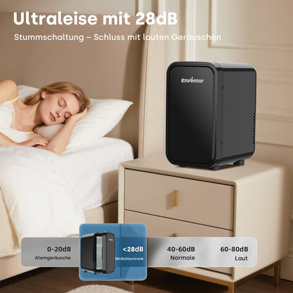 Enventor Mini-Kühlschrank 6 Liter, Kühl- und Wärmefunktion, Schwarz