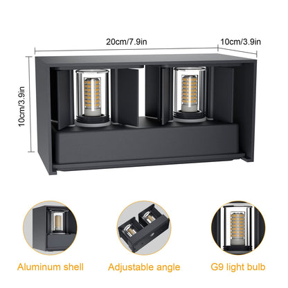 Klighten LED Wandleuchte G9 Innen/Aussen – Anthrazit 2er-Set Warmweiss
