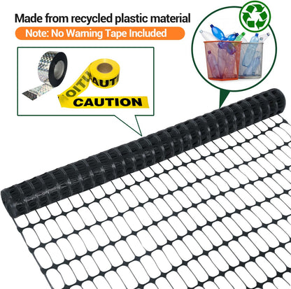 Ohuhu Begrenzungszaun 30 m x 1 m, mobiler Zaun mit 25 Pfählen, schwarz