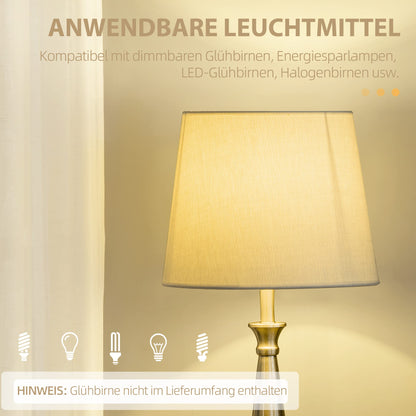 HOMCOM 3er-Lampenset Steh-/Tischleuchten - Vintage Creme